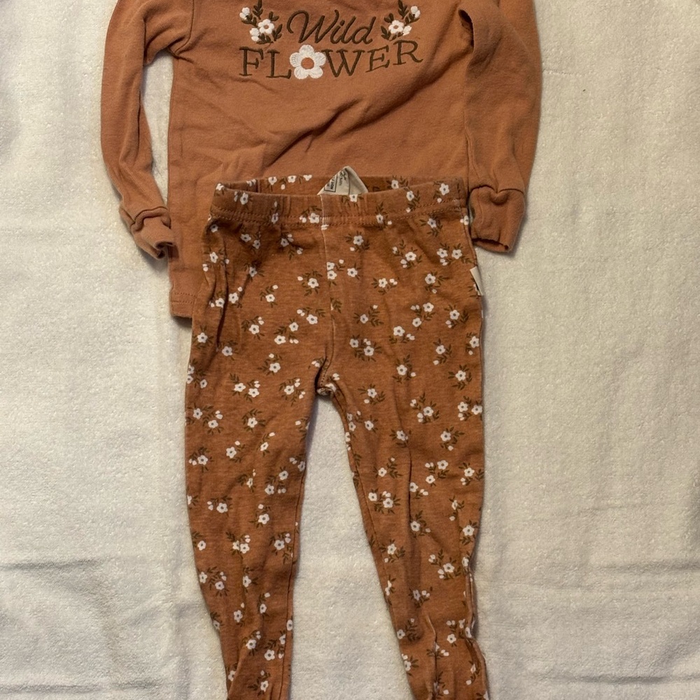 Wild Flower Brown Floral Pajama Set